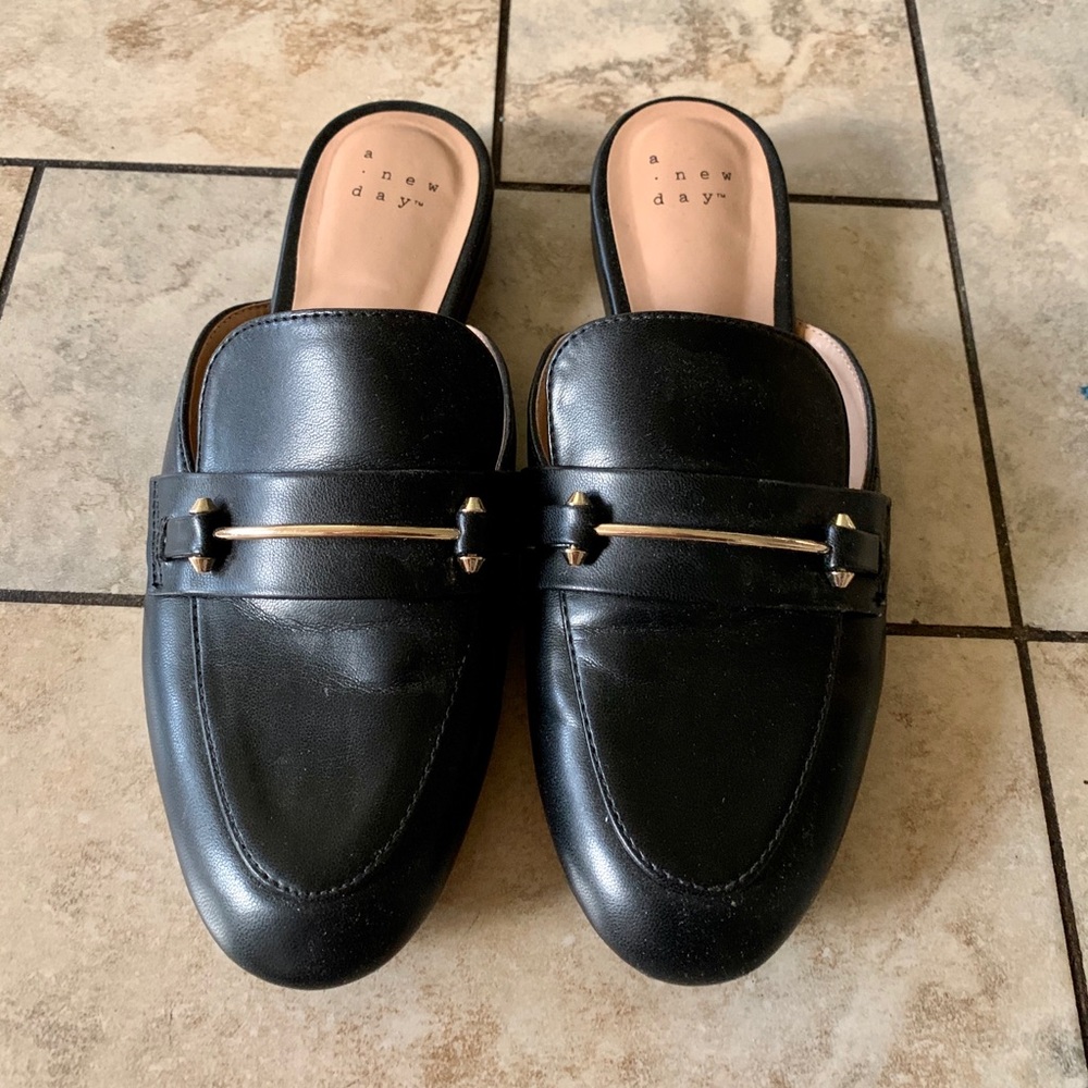 Black and Gold Loafers